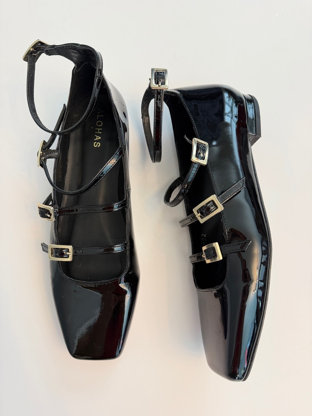 ALOHAS Luke Black Patent Ty Leather Ballet Flats, Size 40/US 10 (fits like 9.5) - Picture 4 of 10